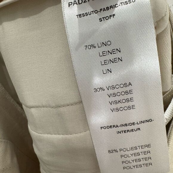 NEW FABIANA FILIPPI Mid-Rise Cropped Linen Trousers with rhinestone pocket - Picture 6 of 9